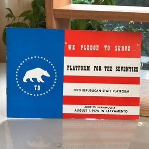 Vintage 1970 Regan California Republican Leaflet